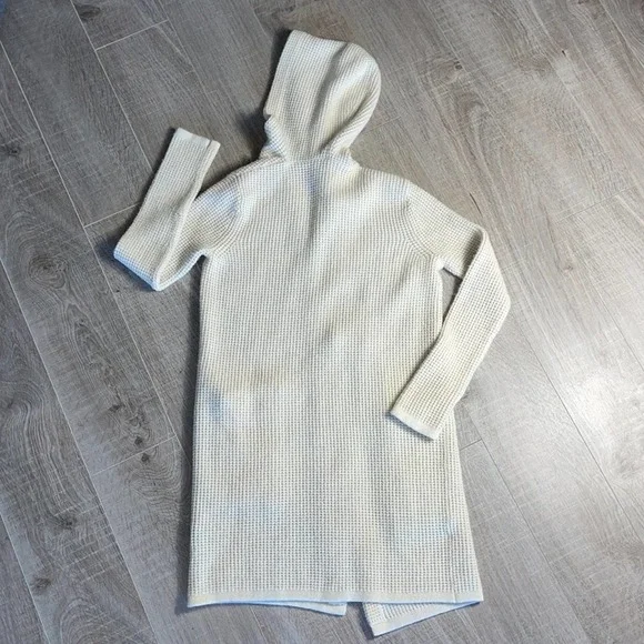 JENNI KAYNE Wool Cashmere Blend Hooded Open Front Duster Cardigan Womens Size XS - Picture 9 of 10